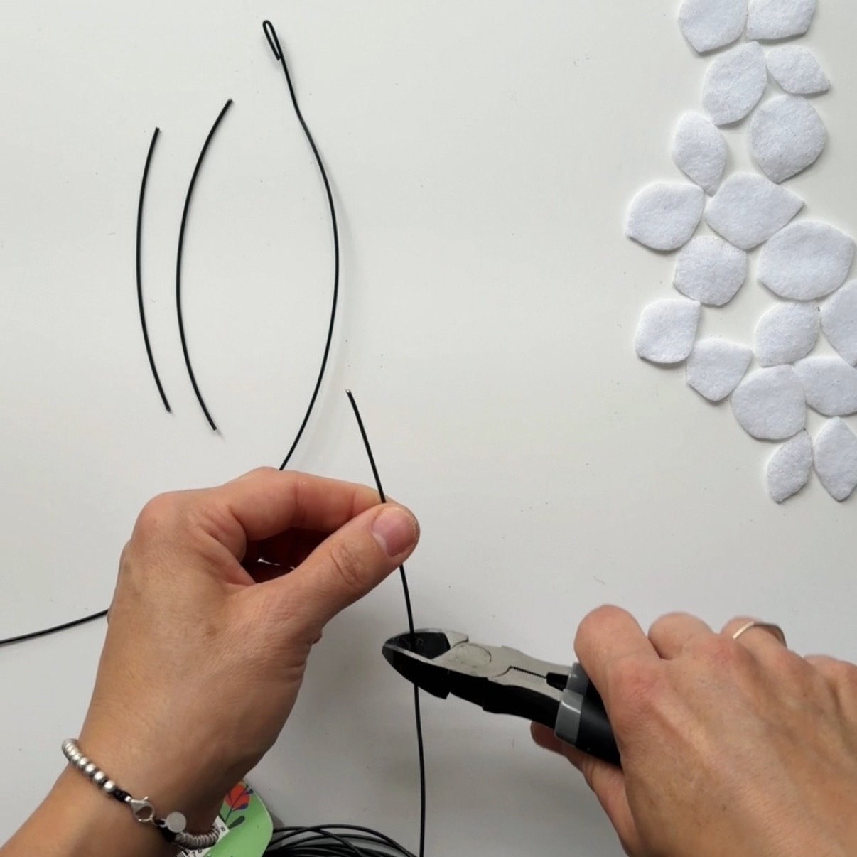 Cut pieces of wire of different lengths
