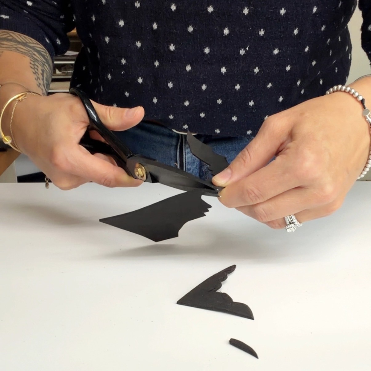 Cut out the bat with scissors